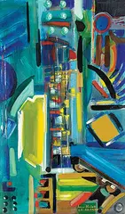 Jesus Nunez, Jazz Concert, acrylic on canvas