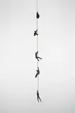 Bill Starke, Untitled - Climbing to the Top, bronze and wire hanging sculpture