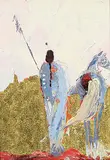 Janice Iniskim-Aki Tanton, Companions, 2014, mixed media on wood board