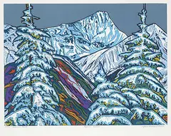 June Thomsen, Mount Nelson #37/84, 2007, colour wood block on paper