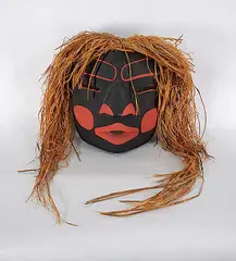 Robert Thomas, Wild Woman, Dzunakwa, painted wood sculpture