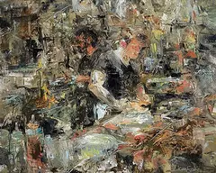 Mel Williamson, Untitled - Cooking Time, acrylic on wood board