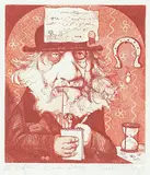 Charles Bragg, Psychiatrist #artist proof IX, etching on paper