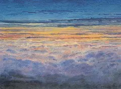 Sylvia Boehrnsen, Haleakala Sunset, 1981, watercolour on paper