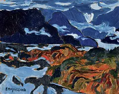 Untitled - West Coast Mystery by Phil Richard Ermacora, oil on wood board, sold May 2017