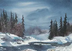 Elaine Fleming, Untitled - The Winter Pond, watercolour on paper