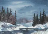 Elaine Fleming, Untitled - The Winter Pond, watercolour on paper