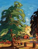 Hans Herold, Greig Lake, Sask., 1974, oil on board