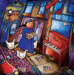 Doretta Groenendyk, Untitled - On the Way to the Music Shop, acrylic on canvas