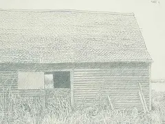 Thelma Alberta Manarey, Barn, 1976, graphite on paper