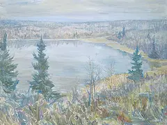 Anne Meggitt, Trappers Lake, acrylic on canvas
