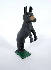 Ewald  Rentz, Untitled - Standing Black Bear, painted wood sculpture