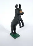 Ewald  Rentz, Untitled - Standing Black Bear, painted wood sculpture