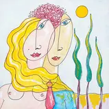 Untitled - Feminine / Masculine by Ferdinando Nichola Spina, mixed media on paper board, sold May 2017