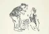 Harold Town, Chaplin and Cherrill in City Lights #67-137, 1971, lithograph on paper