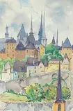 Luxemburg by Mary Marguerite Porter Zwicker, 1959, watercolour on paper, sold May 2017