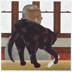 Alex Colville, Black Cat #8/70, 1996, colour silkscreen on paper