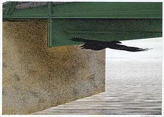 Bridge and Raven #56/70 by Alex Colville, 1993, colour silkscreen on paper, sold Apr 2017