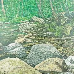 Michael Coyne, Creek in Maine, acrylic on canvas