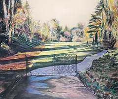 James Davies, Butchart #3 [Gardens in Fall], 1997, acrylic on canvas