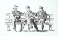 Henri de Groot, The Supreme Court Bench, graphite on paper