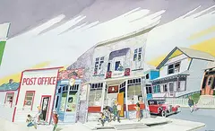 Mark Farand, Untitled - Post Office, watercolour on paper