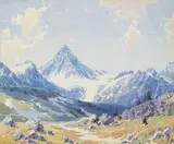 Mount Assiniboine from Ogg by Alfred Crocker Leighton, 1949, watercolour on paper, sold Apr 2017