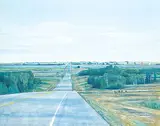 John Mckee, Untitled - Alberta Highway, 1998, oil on canvas board