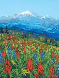 Randolph T. Parker, Pinnacle, Trophy Mountains, Wells Gray, acrylic on wood board