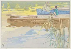 Walter J. Phillips, Rest #66/100, 1923, colour wood block on paper