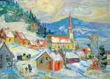 Armand Tatossian, Village Quebecois Hiver, oil on canvas