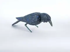 Paul Burke, Raven, 2000, painted wood carving