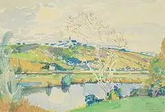 Ludovic Rodo Pissarro, St. Michel sur Loire, 1927, watercolour on paper