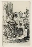 Caroline Armington, L'entree de La Cour D'alsane a Rouen #41/100, 1923, etching on paper