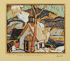 André Charles Biéler, La Chapelle de St. Famille #74/125, 1927, colour wood block on paper