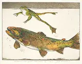 Jack Lee Cowin, Madison Meadow [Western Trout Series] #69/75 [Unique], 1981, hand coloured etching on paper
