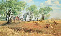 Donald Alwin Frache, Old Farmyard, 1974, oil on canvas