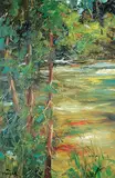 Hans Herold, Reflections Near Vernon, oil on canvas