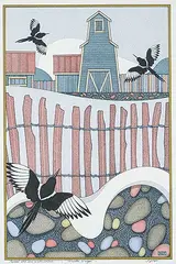 Robert John Hope, Winter Wings, watercolour and ink on paper