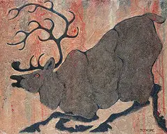 Robert John Hope, Untitled - The Reindeer, mixed media on canvas
