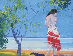 Harold F. Kells, Untitled - The Swimmer, 1920, gouache on paper