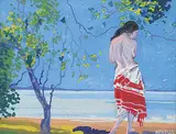 Harold F. Kells, Untitled - The Swimmer, 1920, gouache on paper
