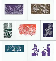 Illingworth Kerr, Illingworth Kerr - 7 Block Prints #3/100, 1989, lino block on paper