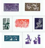 Illingworth Kerr - 7 Block Prints #3/100 by Illingworth Kerr, 1989, lino block on paper, sold Apr 2017