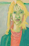 Prairie Icon Series [Blonde with Red Sweater] by Robert F.M. McInnis, 2008, oil on paper board, sold Apr 2017