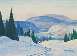 Graham Noble Norwell, Untitled - Winter Road Home, watercolour on paper