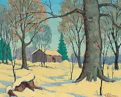 William Parsons, Through the Wood Lot, At Ravenshoe, oil on wood board