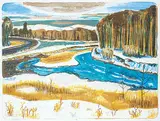 Elbow River #18/50 by John Harold Thomas Snow, colour lithograph on paper, sold Apr 2017