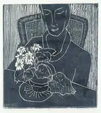 Cineraria #8/50 by John Harold Thomas Snow, 1951, wood block on paper, sold Apr 2017