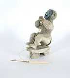 Roposie Alivaktuk, Untitled - The Hunter, 2003, bone and stone sculpture